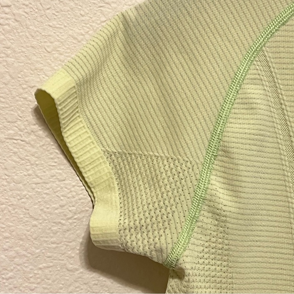 Lululemon swiftly tech short sleeve stretchy T-shirt, neon yellow, size 8 - Picture 11 of 13